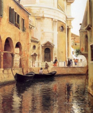  della Oil Painting - Rio Della Maddalena Julius LeBlanc Stewart